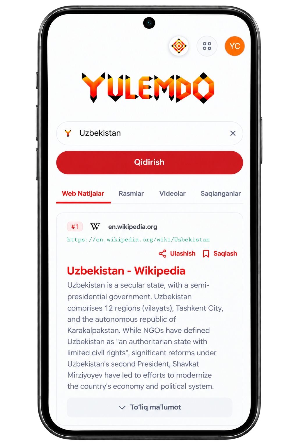 Yulemdo qidiruv ilovasi